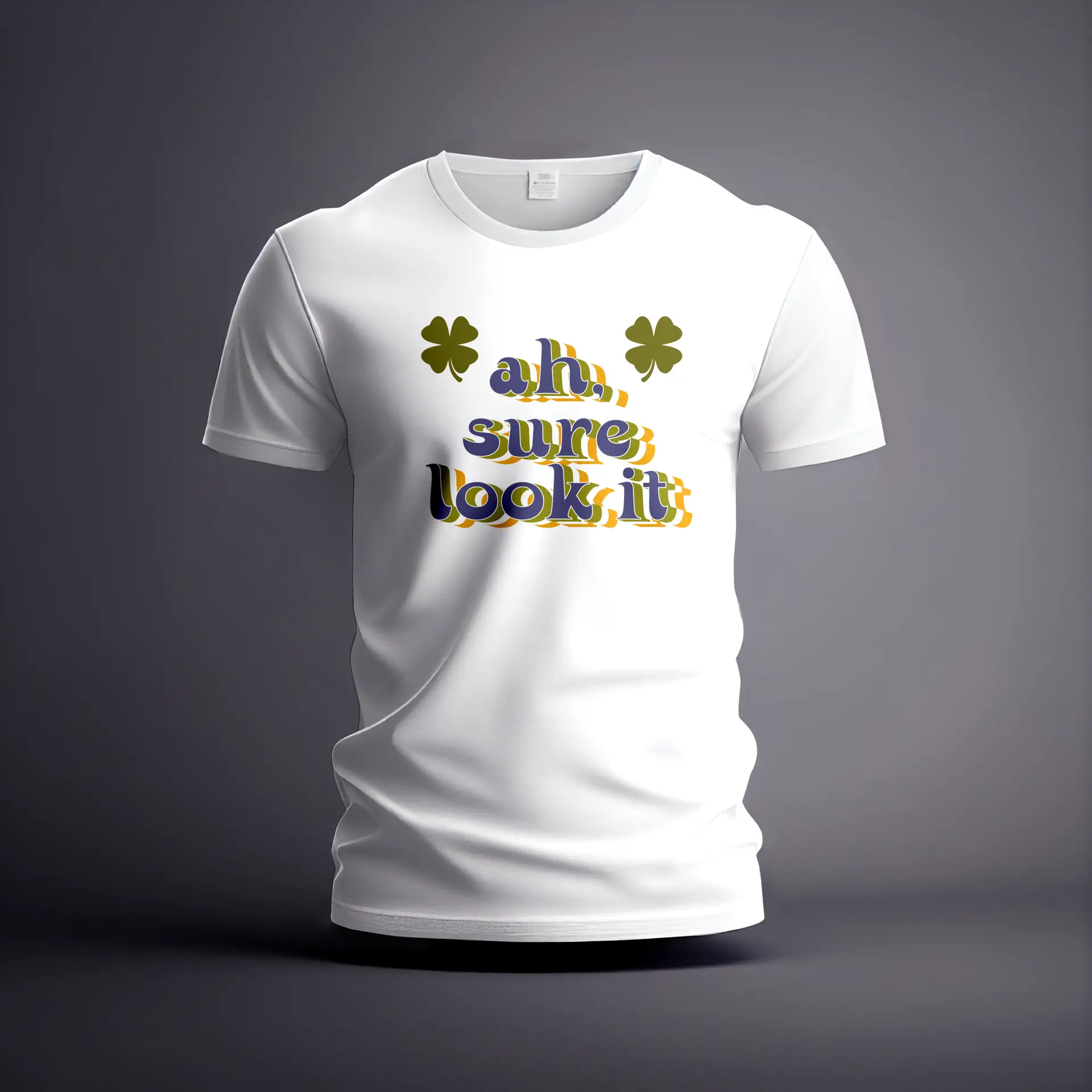 CraicTee AH, SURE LOOKIT Retro Tee (Oversized, Maximalist Print) - Viral Irish Slang T-Shirt