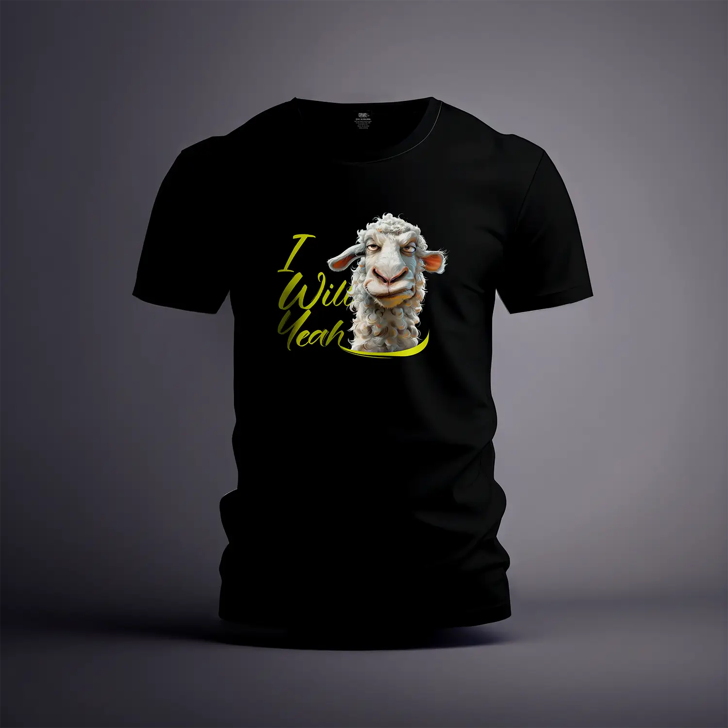 CraicTee-"I WILL YEAH" The Unimpressed Sheep T-Shirt - Funny Irish Slang Graphic - Image 5