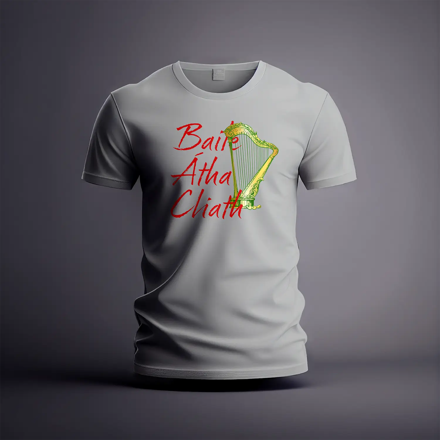 CraicTee-Baile Átha Cliath Dublin T-Shirt | Gold Irish Harp Tee | Dublin Heritage Graphic - Image 7