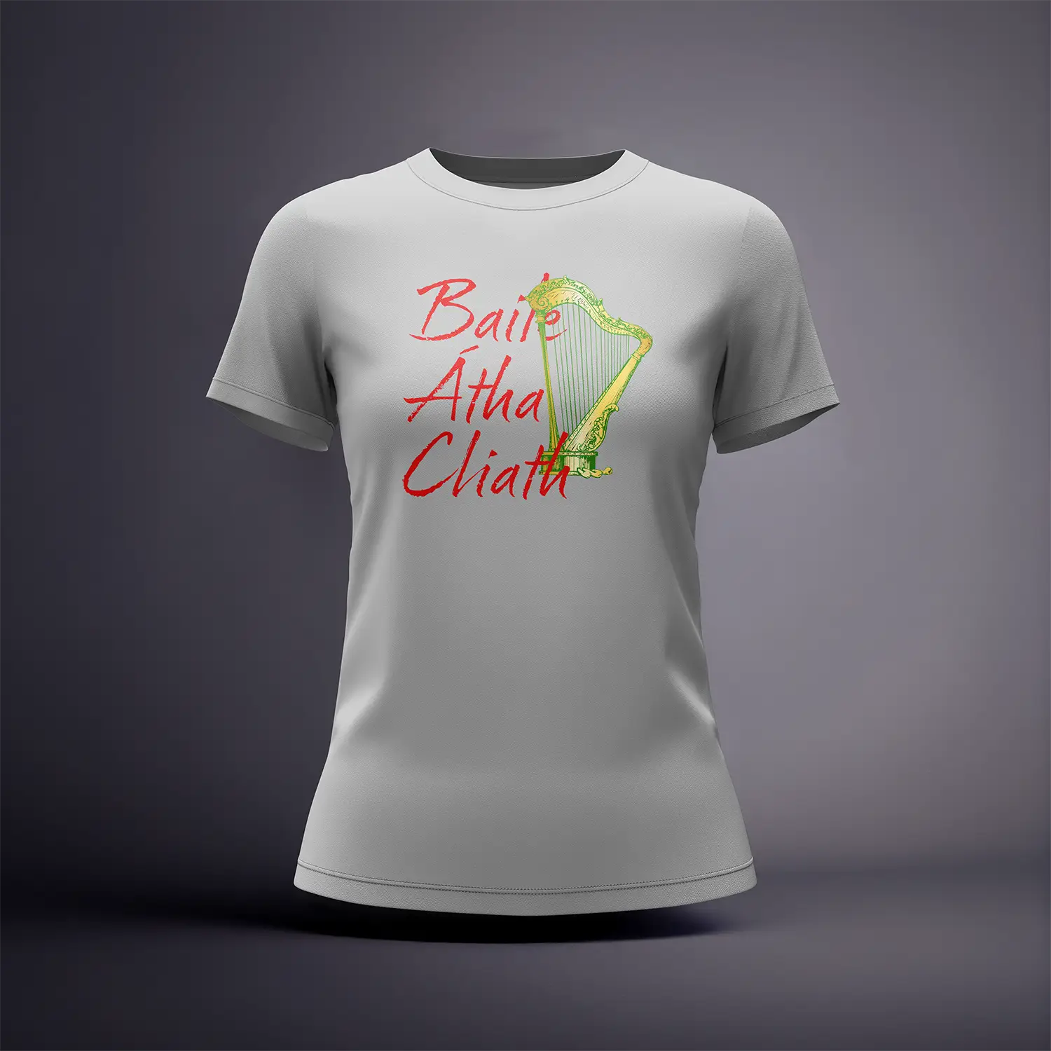 CraicTee-Baile Átha Cliath Dublin T-Shirt | Gold Irish Harp Tee | Dublin Heritage Graphic - Image 4