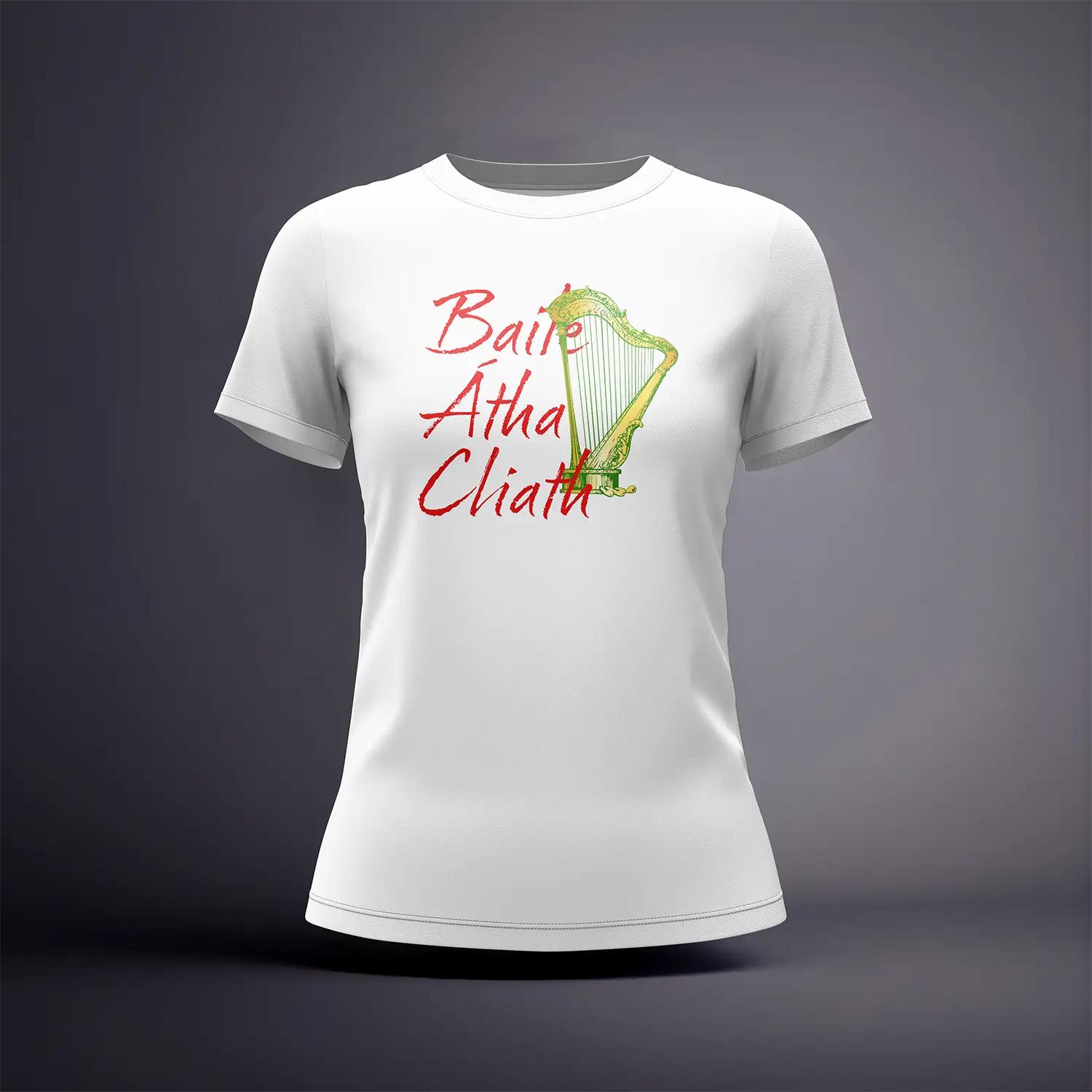 CraicTee-Baile Átha Cliath Dublin T-Shirt | Gold Irish Harp Tee | Dublin Heritage Graphic - Image 5