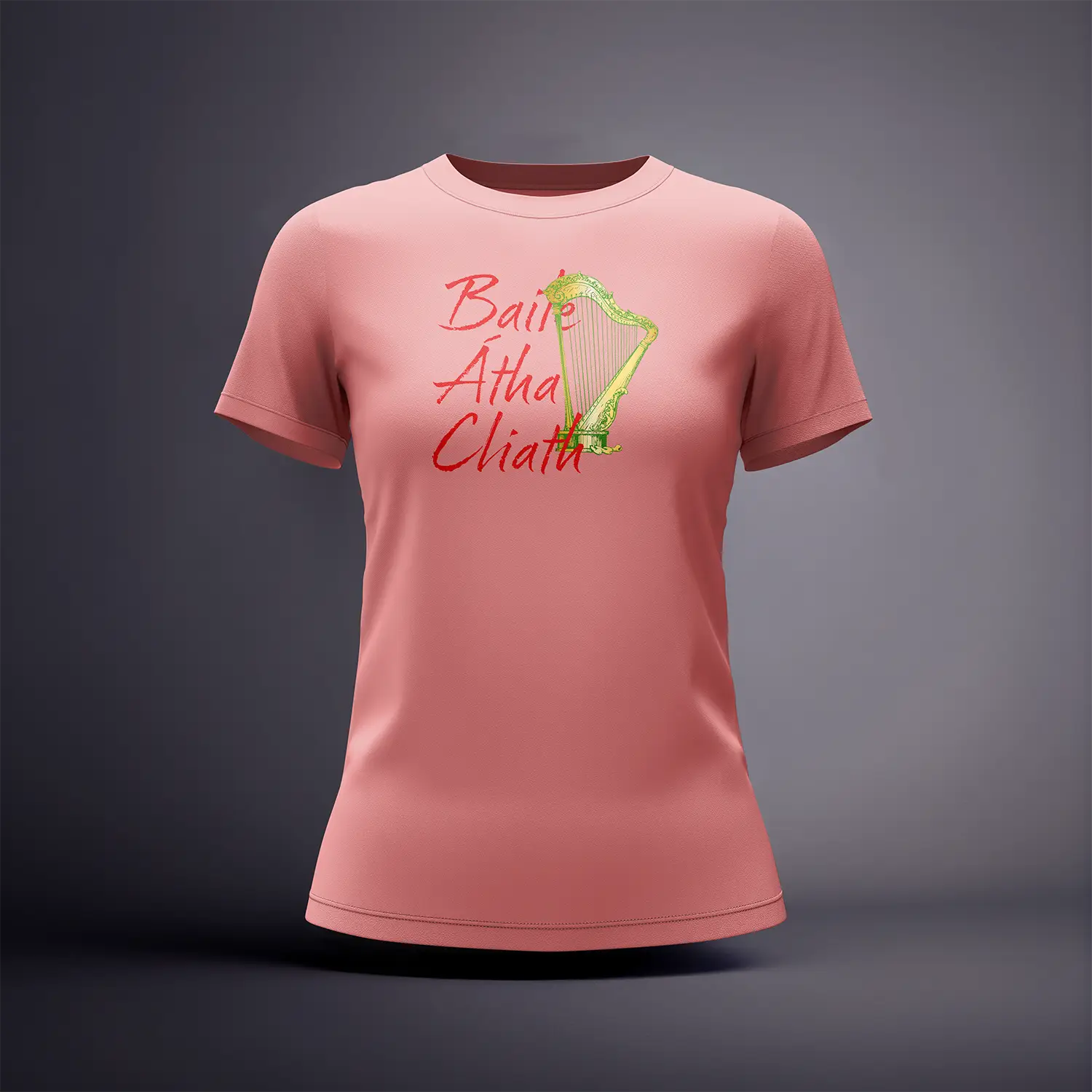 CraicTee-Baile Átha Cliath Dublin T-Shirt | Gold Irish Harp Tee | Dublin Heritage Graphic - Image 8