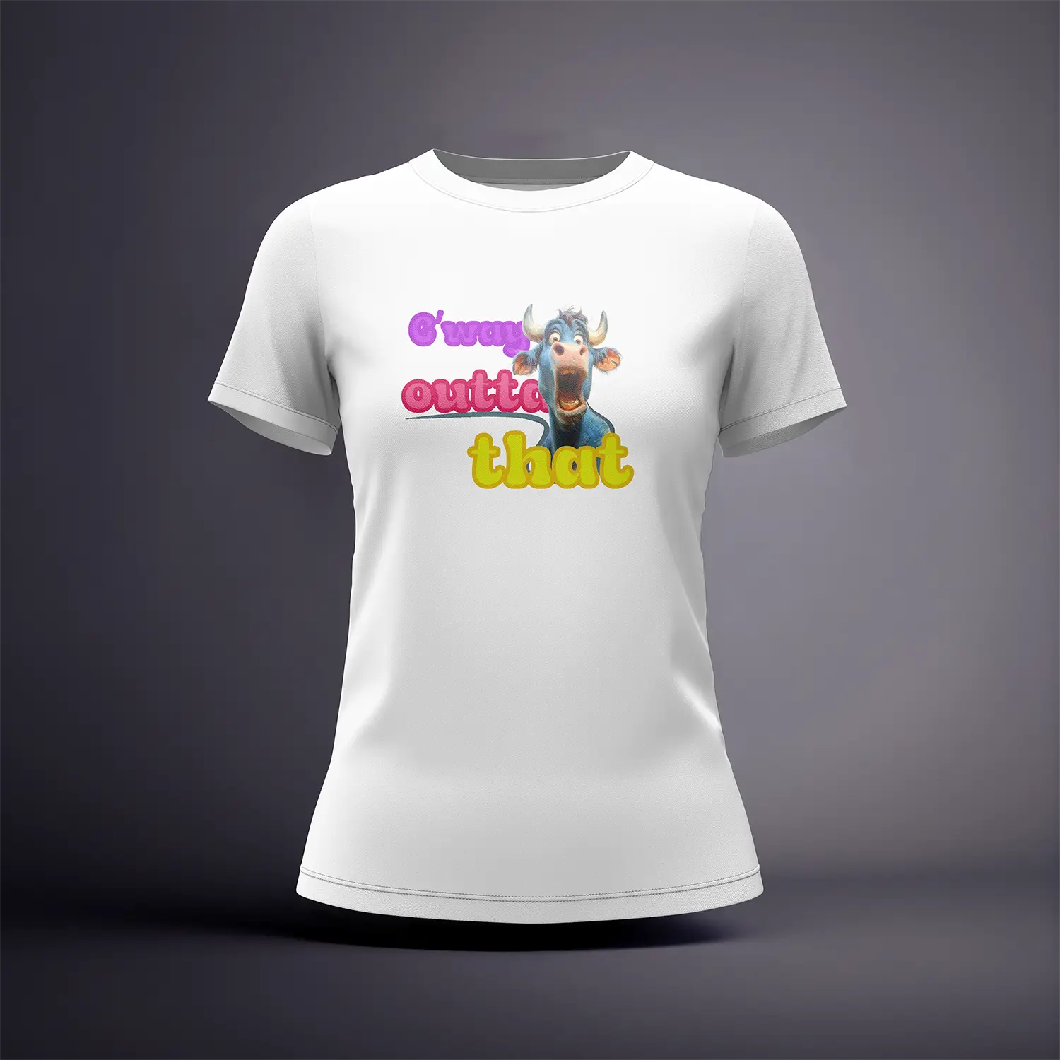 CraicTee-Go Way Outta That Funny Cow T-Shirt | Irish Disbelief Slang Tee | Surprised Cow Graphic