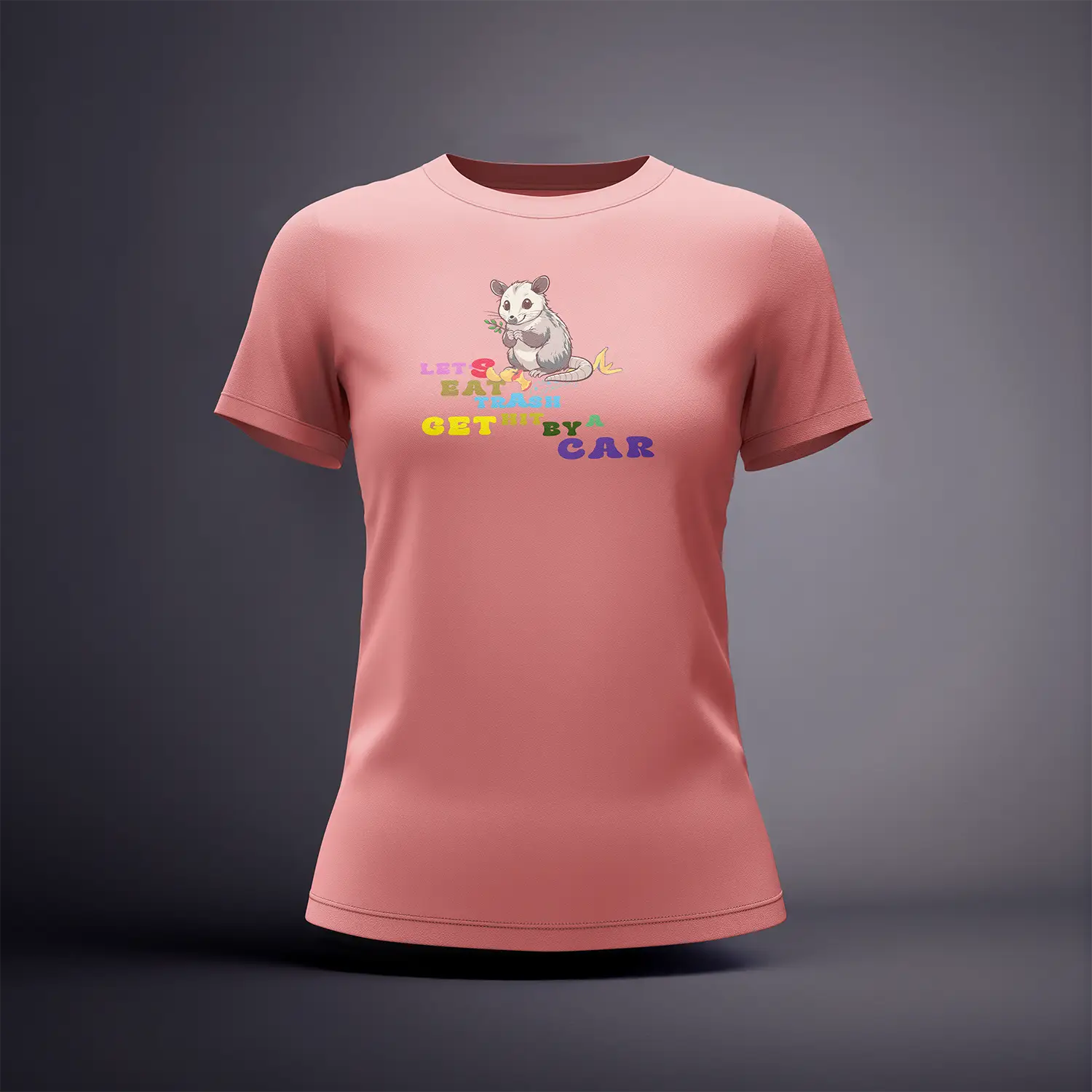 CraicTee-Let's Eat Trash Get Hit By A Car Raccoon T-Shirt | Unhinged Meme Tee | Dark Humor Raccoon| No Car Lights - Image 3