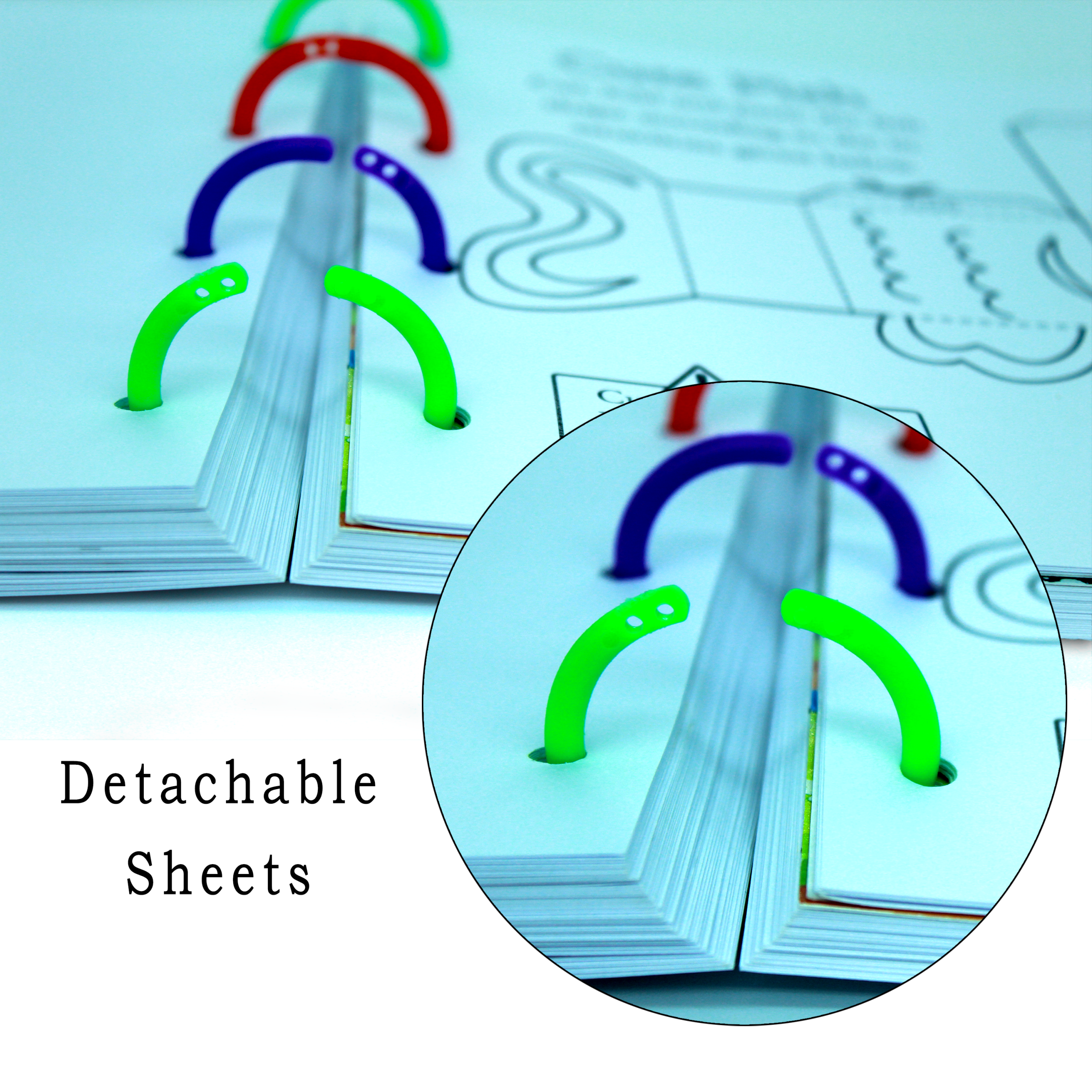 Colouring Book 3in1 for Kids A4 Thick Paper Detachable Sheets with Interactive Pages and Games Smiley Bee - Image 4